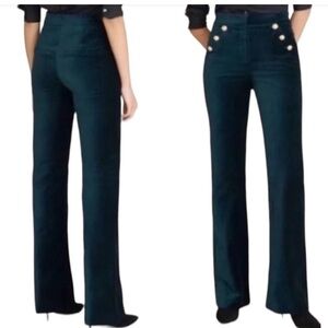 Maison d'Émilie velvet Green Pants with Gold Buttons